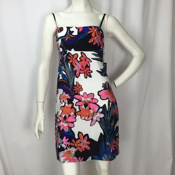 NWT NANETTE LEPORE Silk Spaghetti Strap Topical Floral Dress Sz 6 Retail $398 - Picture 1 of 7